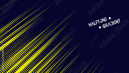 Background with yellow monochrome halftone print. Pop art template. Vector gradation of point textures. EPS10 Vector