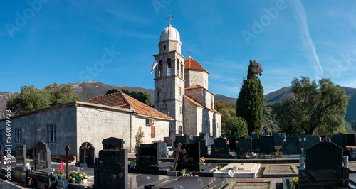 Holy Trinity Orthodox chirch in Zelenika full territory including town cemetery and minor buildings