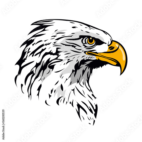 Eagle Head mascot. Bald American eagle head colored vector illustration