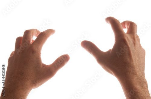male hands gesture of grabbing