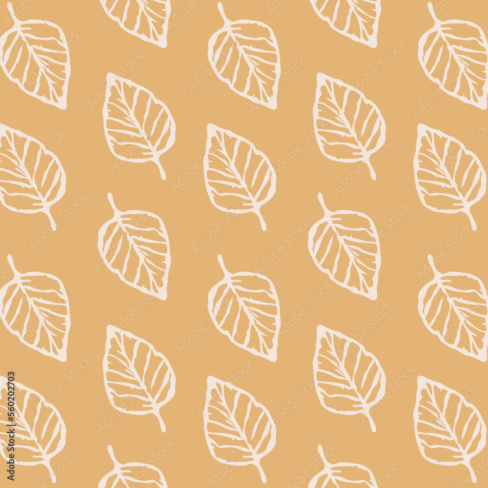White Tree Leaf Allover Seamless Pattern Design Artwork White Tree Leaf Allover Seamless Pattern Design Artwork