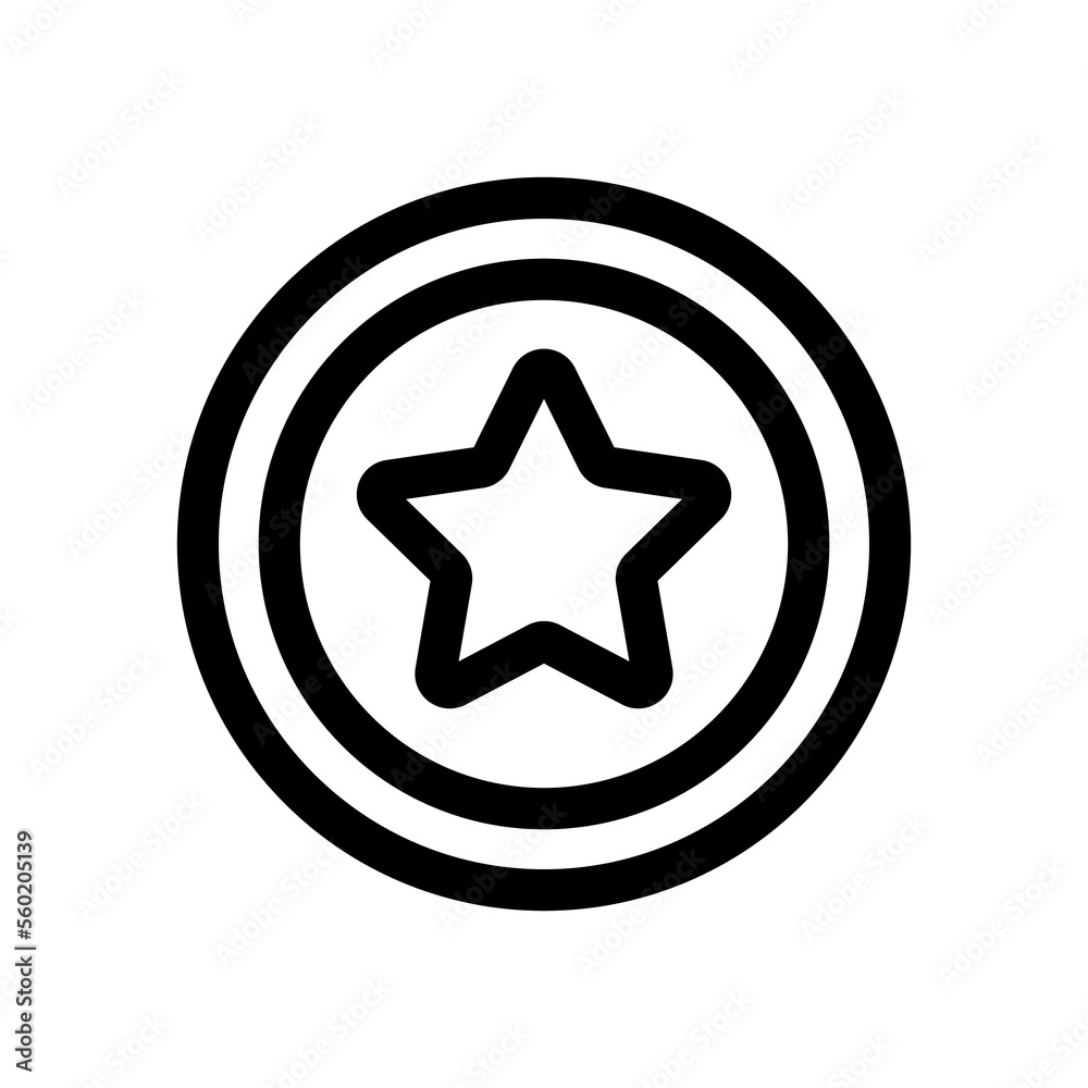 Game coin icon line isolated on white background. Black flat thin icon on modern outline style. Linear symbol and editable stroke. Simple and pixel perfect stroke vector illustration Game coin icon line isolated on white background. Black flat thin icon on modern outline style. Linear symbol and editable stroke. Simple and pixel perfect stroke vector illustration