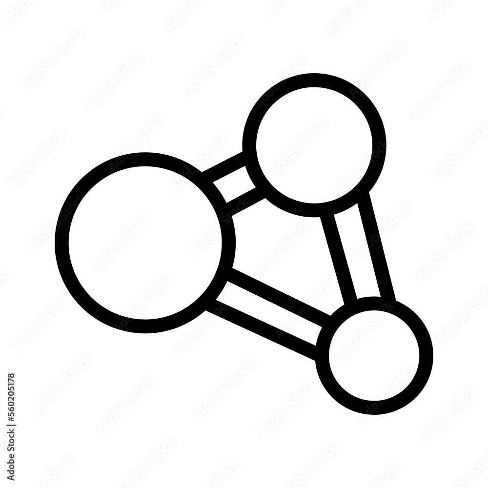Molecule icon line isolated on white background. Black flat thin icon on modern outline style. Linear symbol and editable stroke. Simple and pixel perfect stroke vector illustration Molecule icon line isolated on white background. Black flat thin icon on modern outline style. Linear symbol and editable stroke. Simple and pixel perfect stroke vector illustration