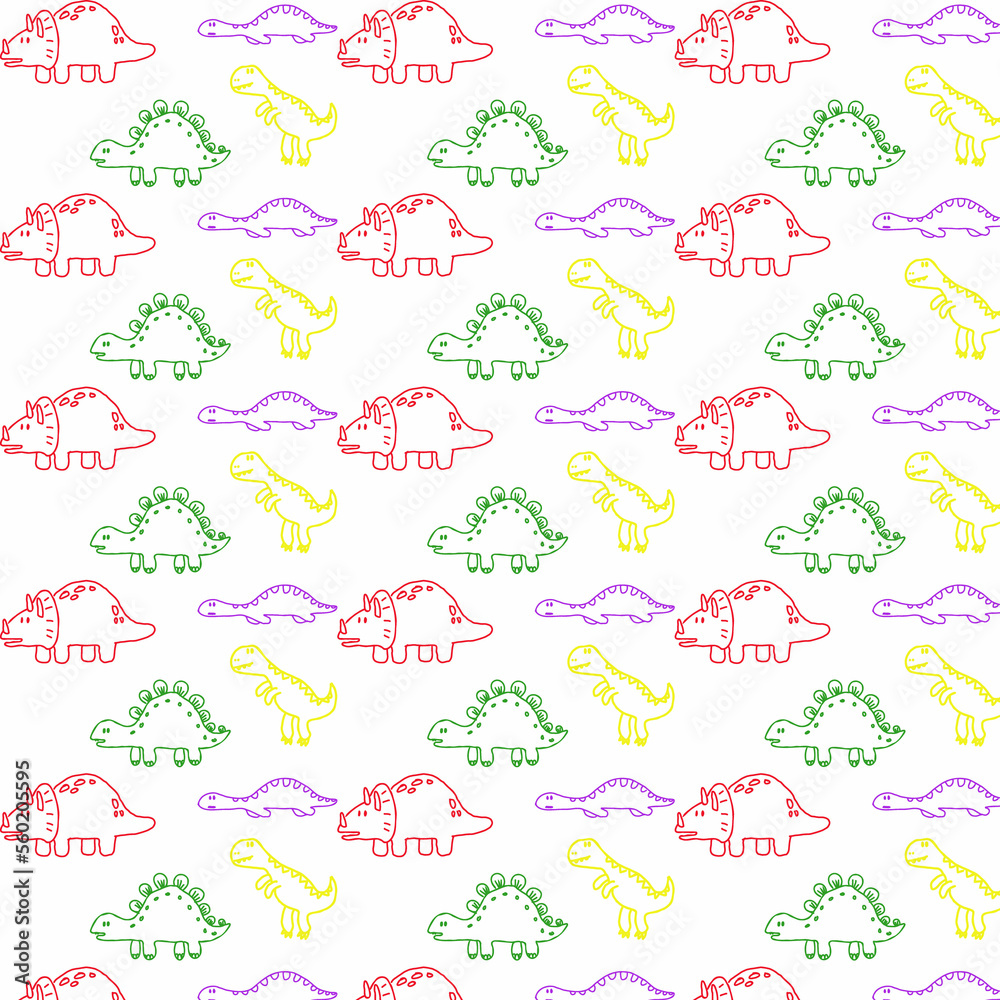 Background with dinosaurs of different colors. Background with dinosaurs of different colors.