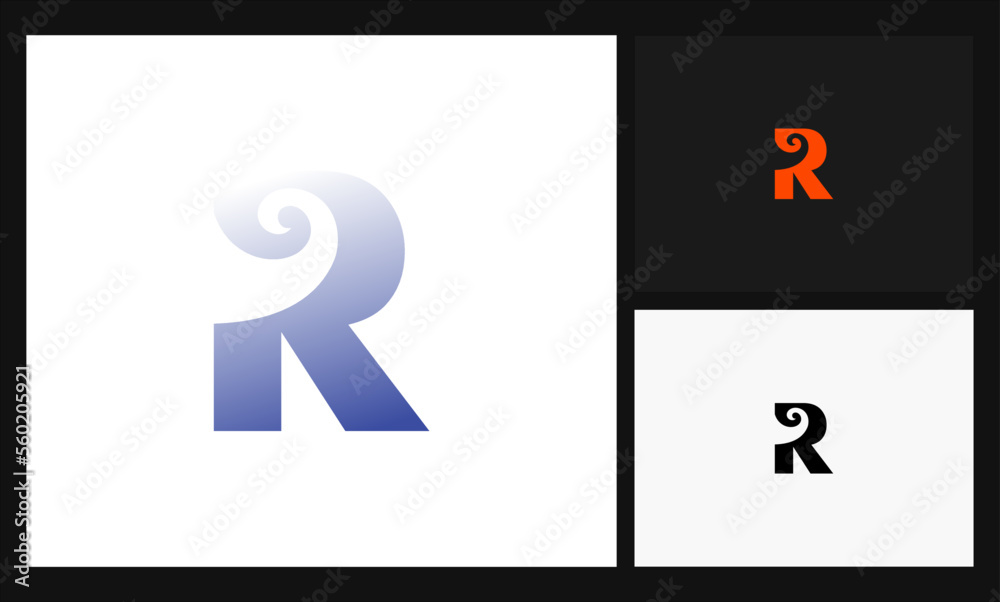 Fototapeta premium letter R concept design aqua, water, wave, ocean logo