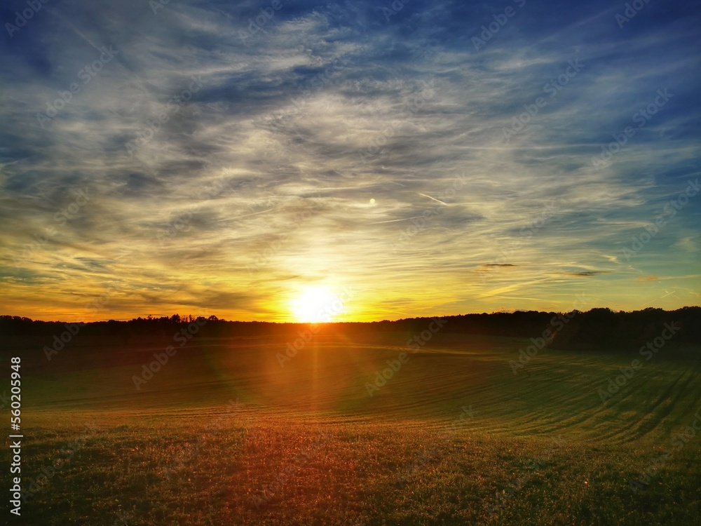 sunset over the river