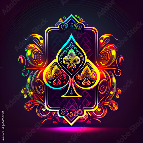 Poker game, symbol, logo, design, illustration