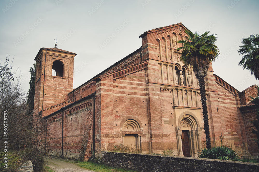 Vezzolano Abbey, a religious building in Romanesque and Gothic style, one of the most important medieval monuments in Piedmont