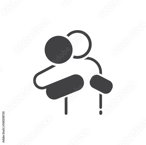 People hug each other, friends embrace - vector, icon, graphic.