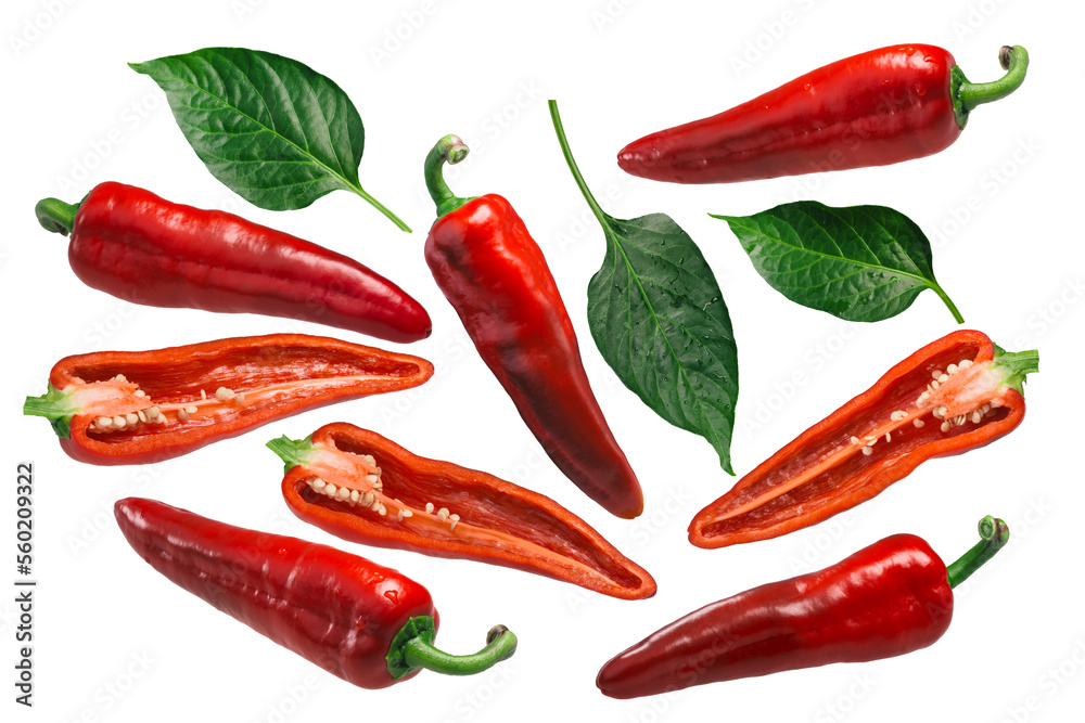 Dulce Italiano sweet chile peppers (Capsicum annuum) isolated png Dulce Italiano sweet chile peppers (Capsicum annuum) isolated png