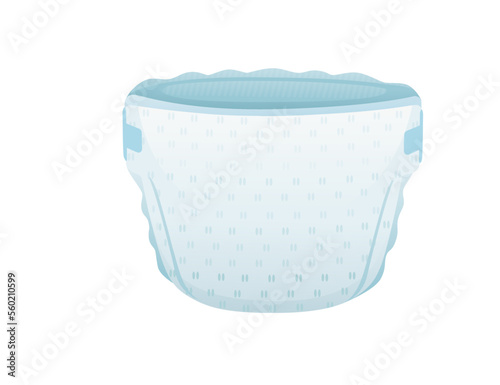 Baby absorbent diaper with velcro hygiene comfortable care vector illustration isolated on white background