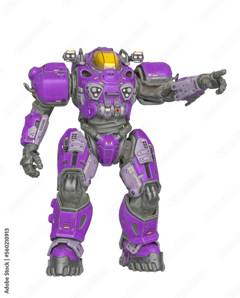 powered combat suit is standing up and showing the way powered combat suit is standing up and showing the way