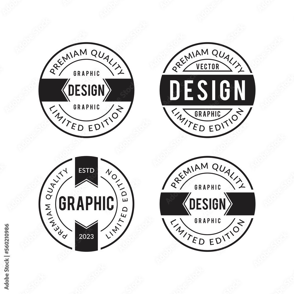 Vintage logo Insignias or Logotypes set. Vector design elements, business signs, logos