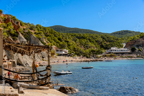 Cala d'Hort beach, one of the most visited by tourists.
