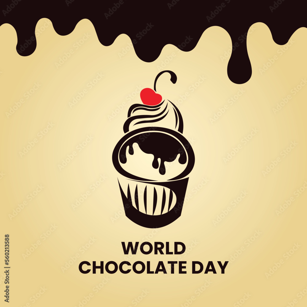 Happy world chocolate day, 7 july, Hand lettering for poster, postcard, label, sticker, logo, Vector illustration, social media post, banner, poster, flyer, typography Happy world chocolate day, 7 july, Hand lettering for poster, postcard, label, sticker, logo, Vector illustration, social media post, banner, poster, flyer, typography