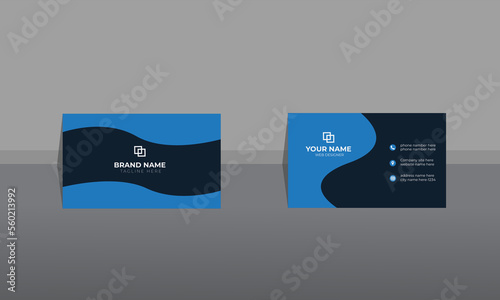 Fototapeta Naklejka Na Ścianę i Meble -  blue color business card , simple and clean business card