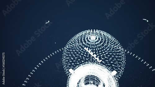 Abstract polygonal space low poly dark background with connecting dots and lines. Connection structure. 3d rendering