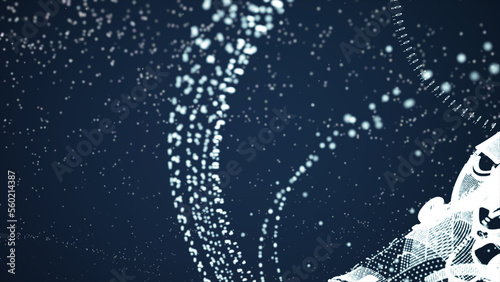Abstract polygonal space low poly dark background with connecting dots and lines. Connection structure. 3d rendering
