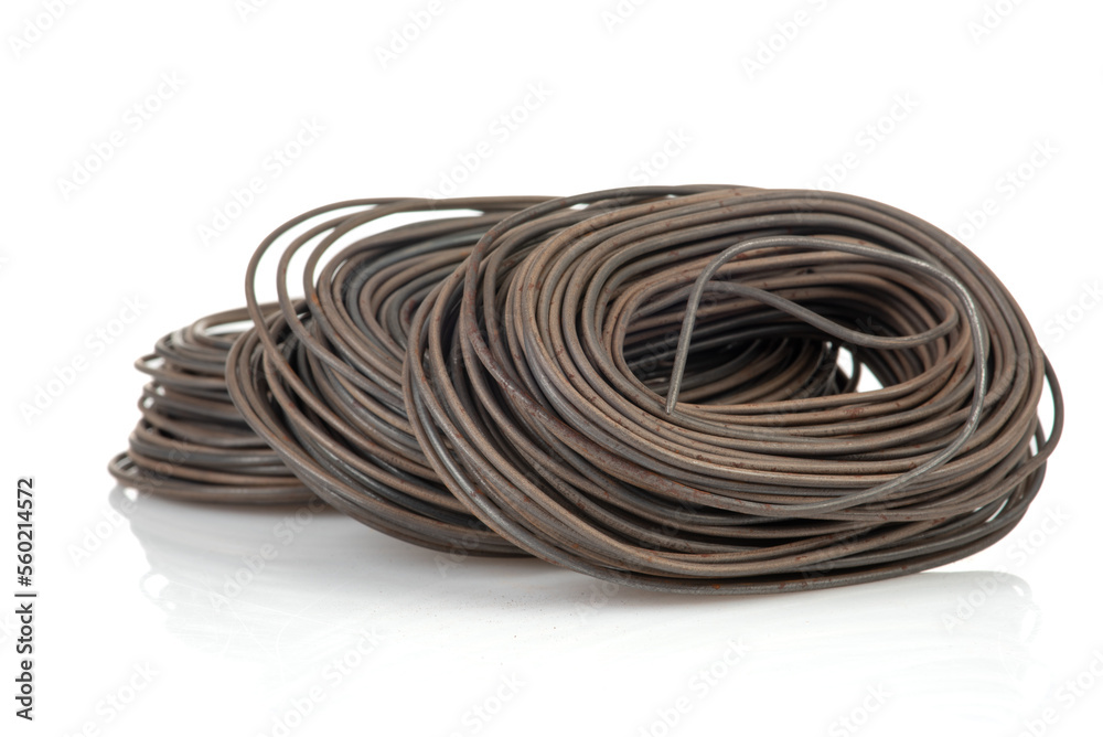 Steel binding wire for reinforce steel, isolated on white background Steel binding wire for reinforce steel, isolated on white background