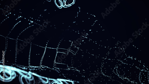 Abstract polygonal space low poly dark background with connecting dots and lines. Connection structure. 3d rendering