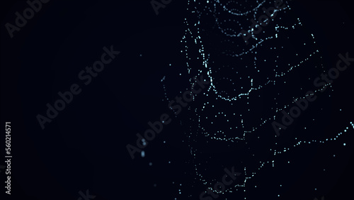 Abstract polygonal space low poly dark background with connecting dots and lines. Connection structure. 3d rendering
