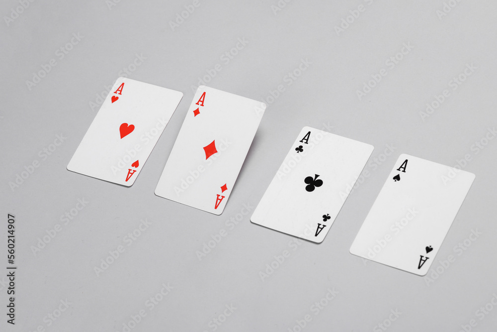 Four aces on a gray background Four aces on a gray background