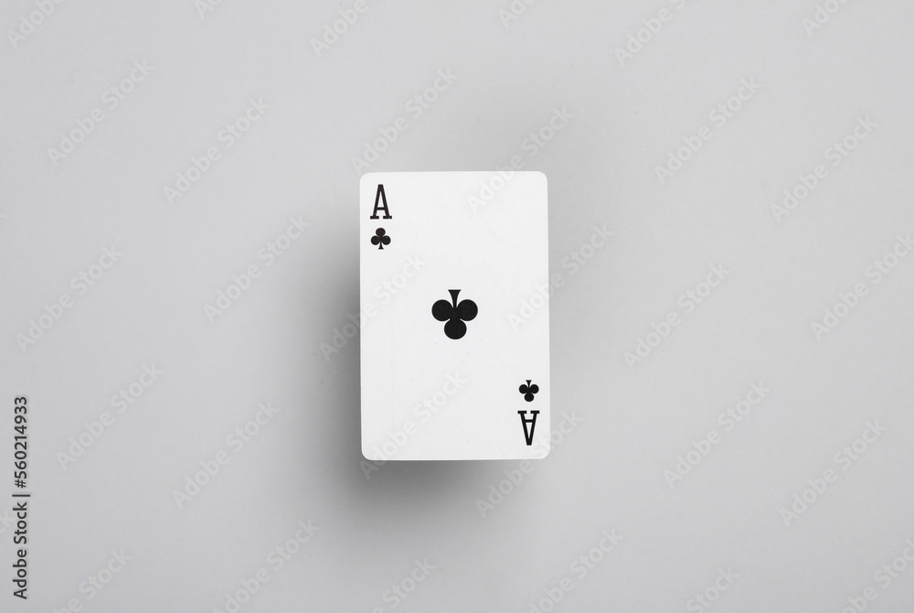 Ace of clubs on gray background Ace of clubs on gray background