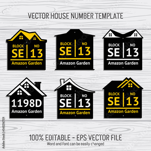 Laser cutting template files for house numbers, housing numbers, room numbers, villas, pavilions, apartments, and street names