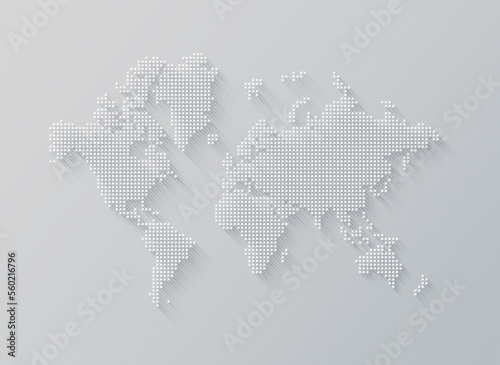Fototapeta Naklejka Na Ścianę i Meble -  Illustration of a world map made of stars on a white background
