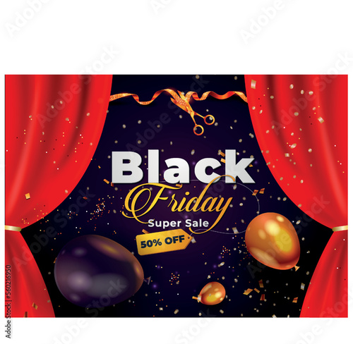 Red And Blue Black Friday Big Sale Design Tamplate