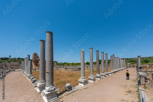 The ruins of the ancient city of Perge in Antalya.