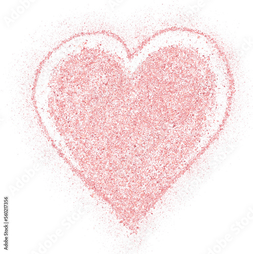 Rose gold glitter hand-drawn heart