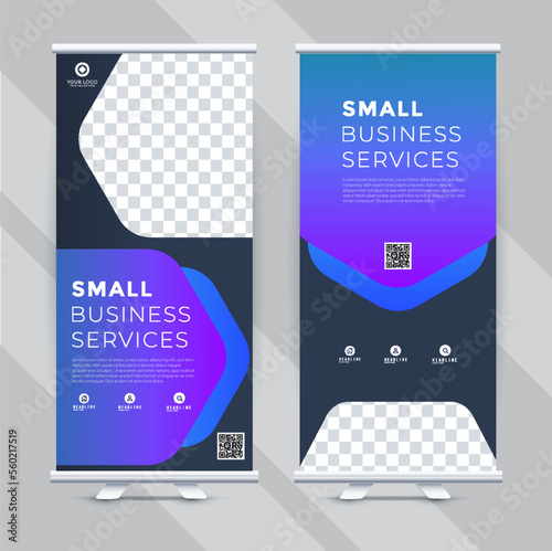 Roll up banner set design, advertisement roll up banner template