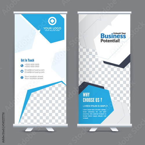 modern blue business rack card or dl flyer templates