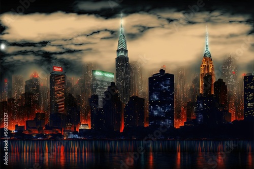 midnight cityscape