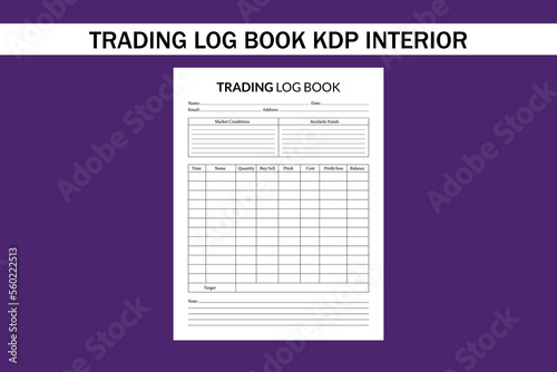 trading log book kdp interior