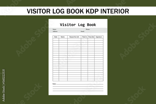 visitor log book kdp interior