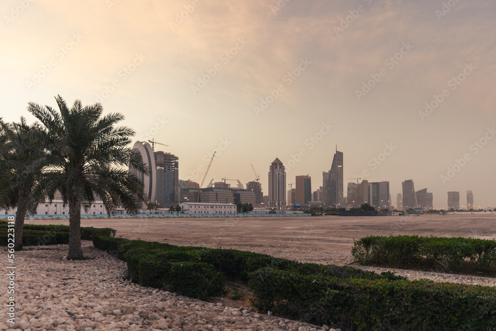 Lusail cityscape at early morning, Doha, Qatar