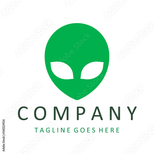 UFO, alien logo. Vector illustration.