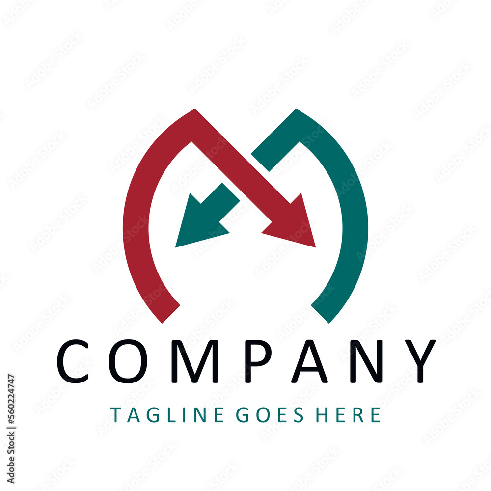 Arrow logo. Abstract shape logo for company name