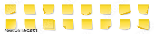 Realistic set sticky note. Post Note Stickers collection. Paper stickers.Adhesive memo stripes with shadows. Vector illustration