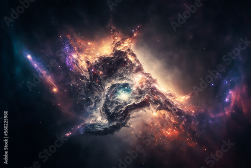 space illustration with stars and nebula. Generative AI © Marc Andreu