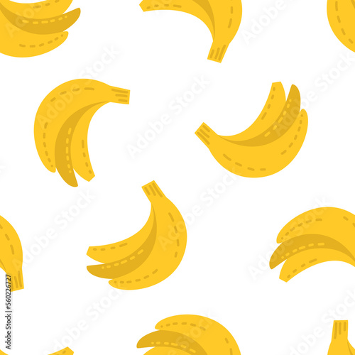 Seamless pattern with bananas. Summer vector background with exotic fruits