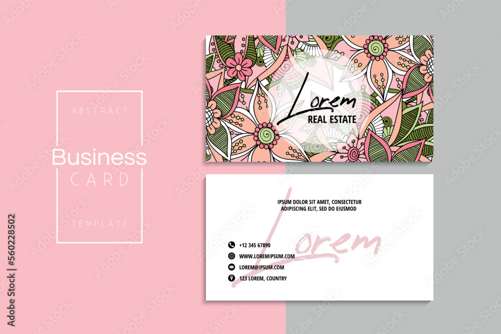 Vector abstract creative business cards (back and front set template)	
