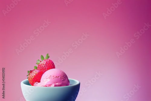 A Bowl of Strawberry  Ice C...