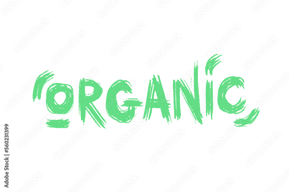 Organic word typography styled to look like drawn green grass. Vector design can be used for posters, leaflets, websites, mobile application or hoardings.