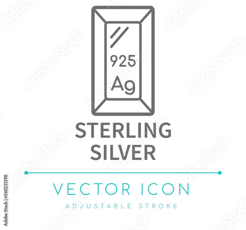 Sterling Silver Line Icon