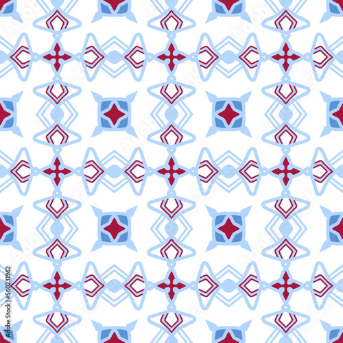 Geometric Seamless Pattern with Tribal Shape. Designed in Ikat, Boho, Aztec, Folk, Motif, Luxury Arabic Style. Ideal for Fabric Garment, Ceramics, Wallpaper. Vector Illustration.