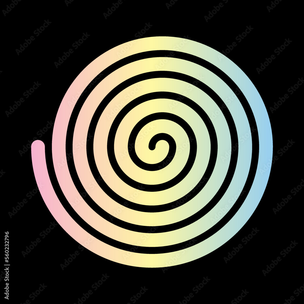 Fototapeta premium Pastel gradient decorative spiral. Vector illustration. 