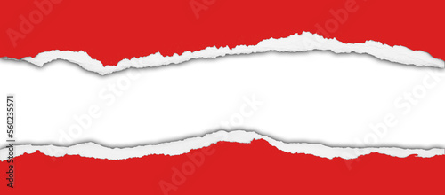 Wallpaper Mural Hole ripped in red paper on white background Torontodigital.ca